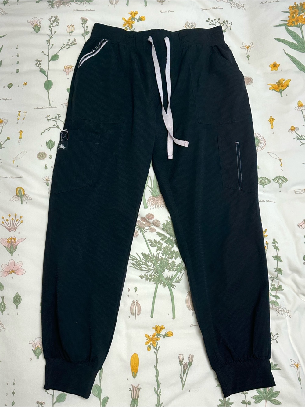 koi Black Drawstring Jogger Scrub Pants